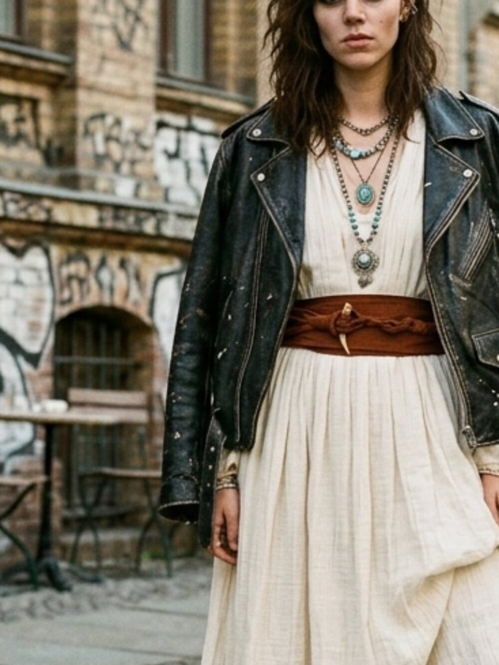 Beautiful, Unique Artisan Chic Boho Cognac Suede Obi Belt M - Picture 14 of 15